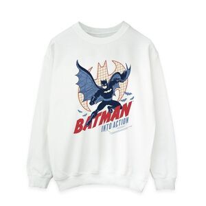 DC Comics Mens Batman Into Action Sweatshirt / White